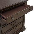 Pemberly Row Set of 4 Queen Poster Bed & Dresser & Nightstands in Cherry