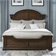 Pemberly Row Set of 4 King Poster Bed & Dresser & Nightstands in Cherry