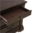 Pemberly Row Set of 3 Cherry Queen Poster Bed & Nightstands w/ Charging Station