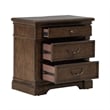 Pemberly Row Set of 3 King Poster Bed & Nightstands w/ Charging Station - Cherry