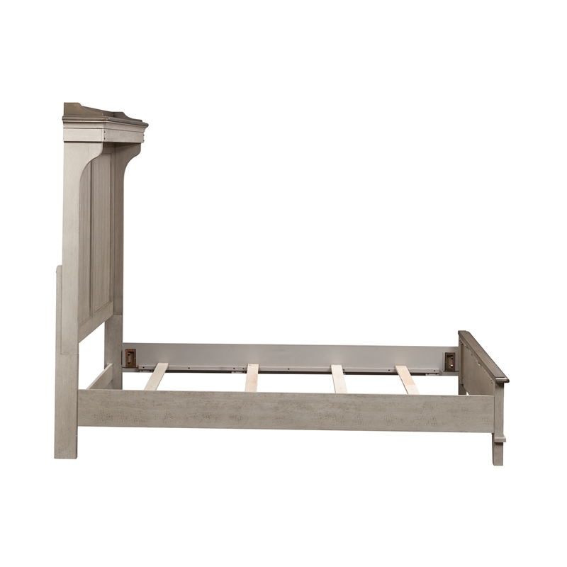 Pemberly Row Set of 4 Queen Mantle Storage Bed & Dresser & Chests