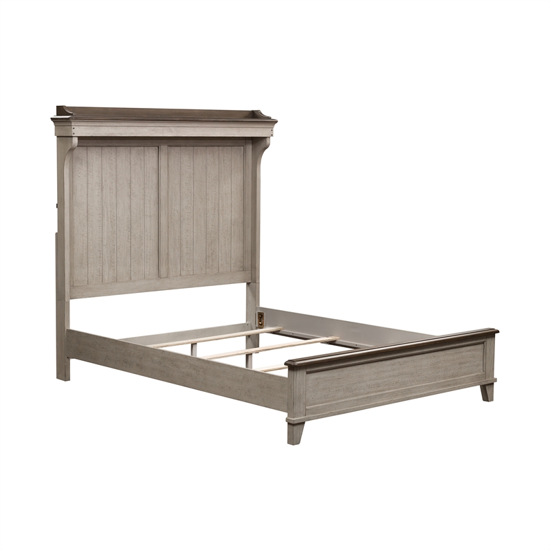 Pemberly Row Set of 3 Queen Mantle Storage Bed & Nightstands