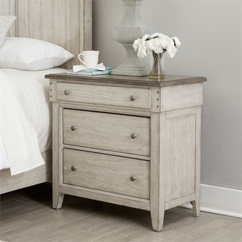 Pemberly Row Set of 4 Queen Mantle Storage Bed & Dresser & Chests