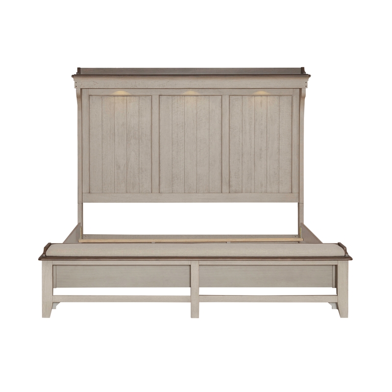 Pemberly Row Set of 4 King Mantle Storage Bed & Dresser & Chests