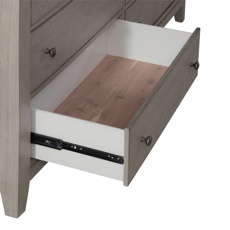 Pemberly Row Set of 4 Queen Mantle Storage Bed & Dresser & Nightstands