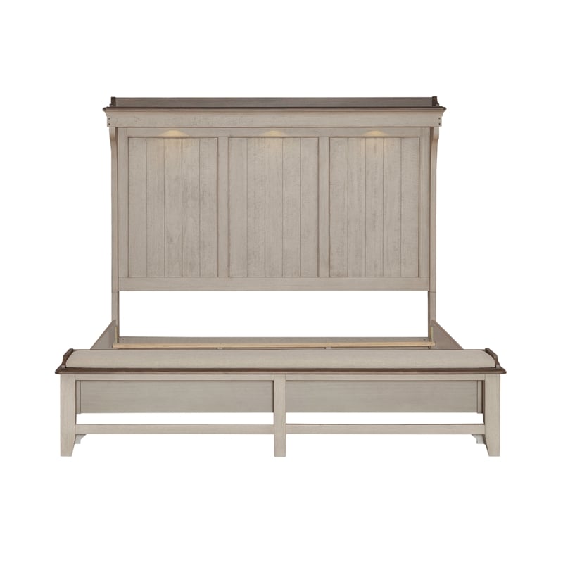Pemberly Row Set of 3 King Mantle Storage Bed & Chests with Charging Station