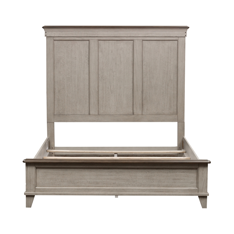 Pemberly Row Set of 4 Queen Panel Bed & Dresser & Chests with Charging Station