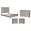 Pemberly Row Set of 4 King Panel Bed & Dresser & Chests with Charging Station