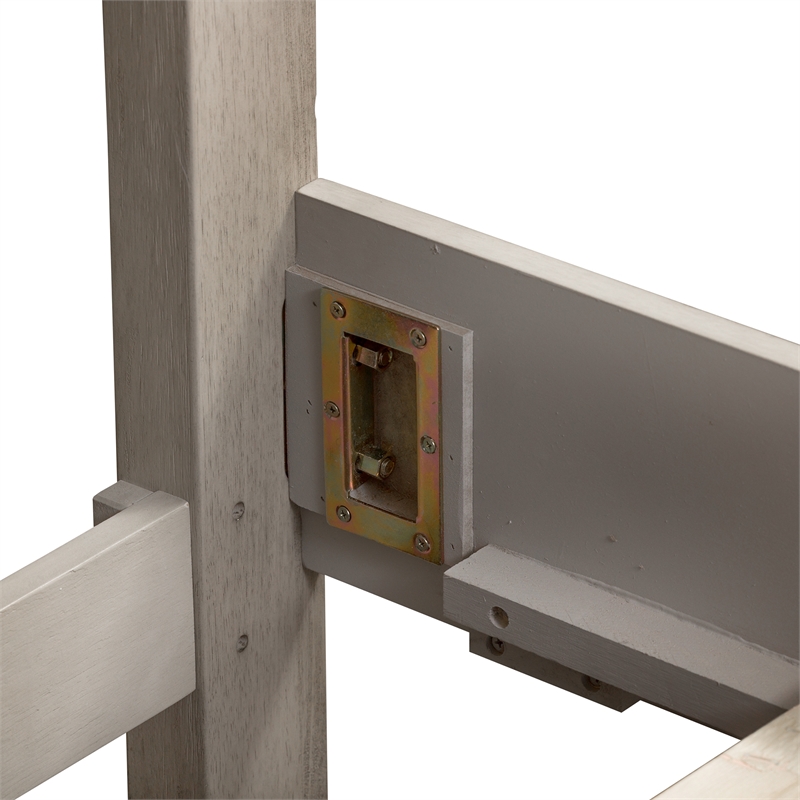 Pemberly Row Set of 4 Queen Panel Bed & Dresser & Nightstands in Weathered Linen