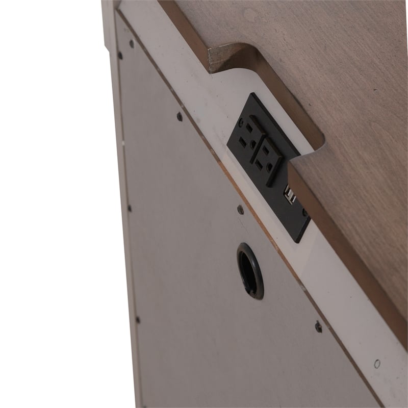 Pemberly Row Set of 4 King Panel Bed & Dresser & Nightstands w/ Charging Station