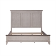 Pemberly Row Set of 4 King Panel Bed & Dresser & Nightstands w/ Charging Station