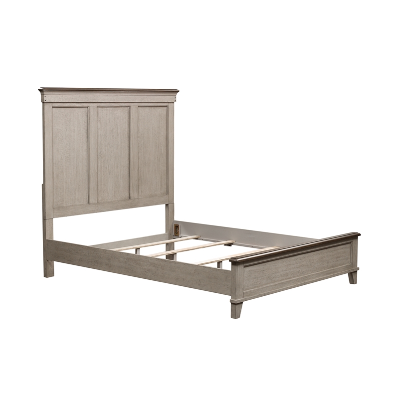 Pemberly Row Set of 3 Queen Panel Bed & Nightstands with Charging Station