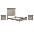 Pemberly Row Set of 3 Queen Panel Bed & Nightstands with Charging Station