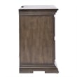 Pemberly Row Set of 3 Brown Queen Panel Bed & Nightstands with Charging Station
