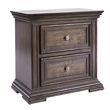 Pemberly Row Set of 3 Brown Queen Panel Bed & Nightstands with Charging Station