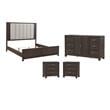 Pemberly Row Set of 4 Queen Upholstered Bed & Dresser & Nightstands