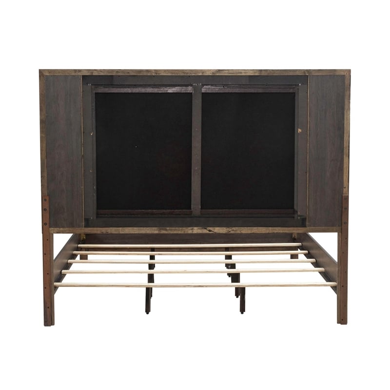 Pemberly Row Set of 3 Queen Upholstered Bed & Chests with Charging Station