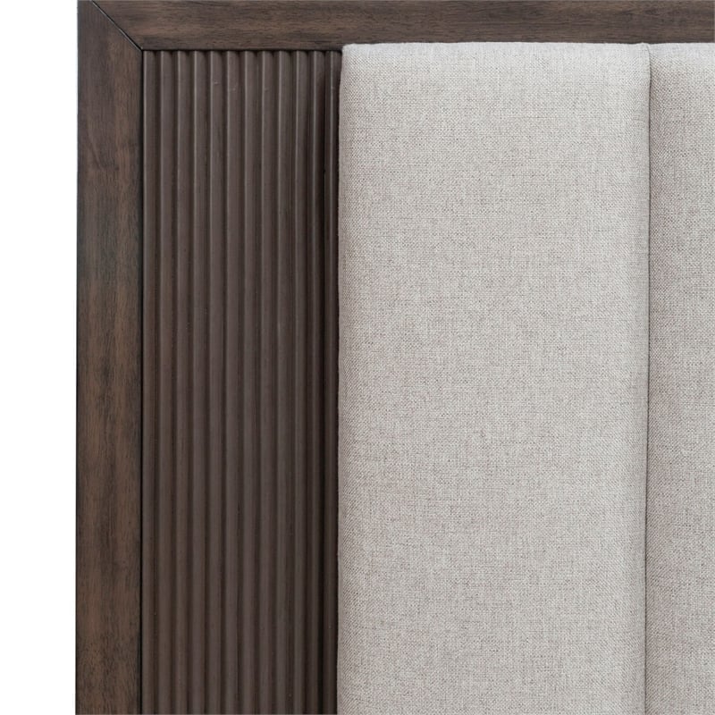 Pemberly Row Set of 3 Queen Upholstered Bed & Nightstands with Charging Station