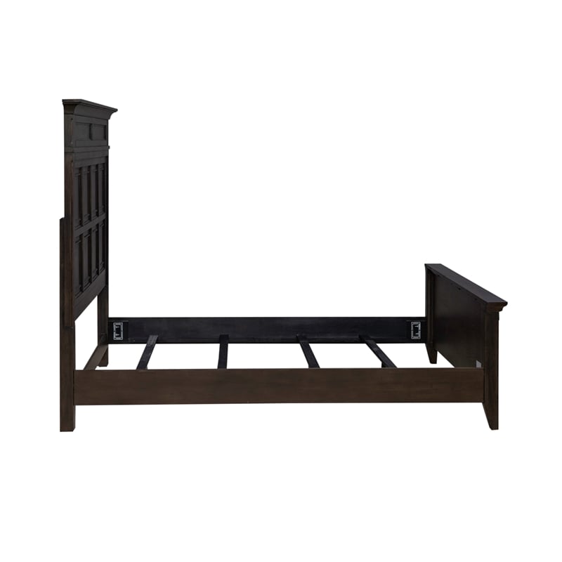 Pemberly Row Set of 4 Queen Panel Bed & Dresser & Chests with Charging Station