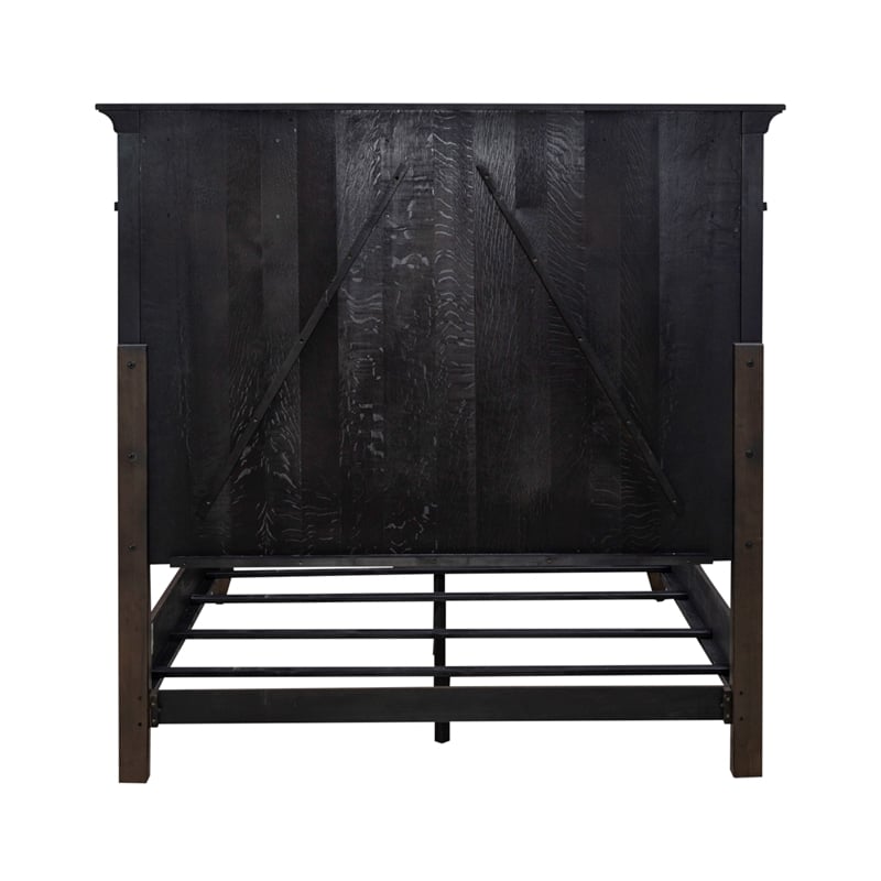 Pemberly Row Set of 4 Queen Panel Bed & Dresser & Chests with Charging Station