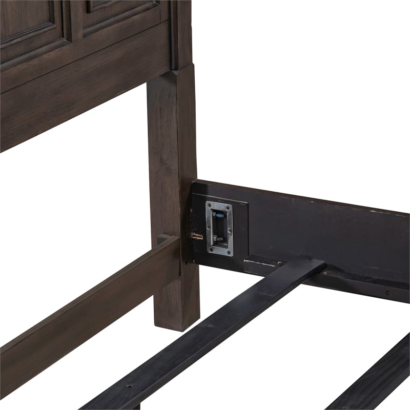 Pemberly Row Set of 4 King Panel Bed & Dresser & Chests with Charging Station