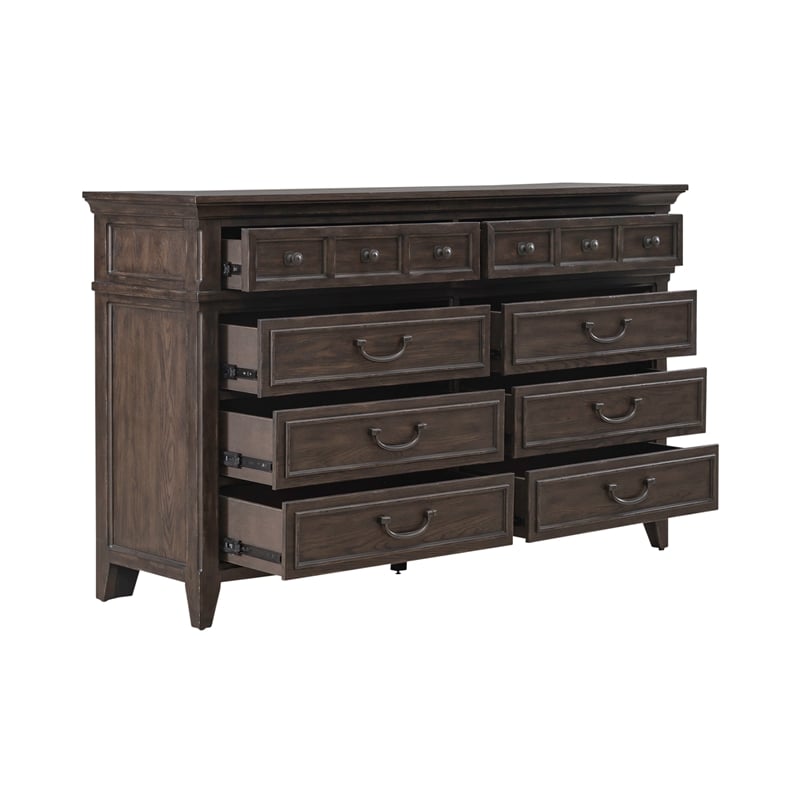 Pemberly Row Set of 4 Queen Panel Bed & Dresser & Nightstands