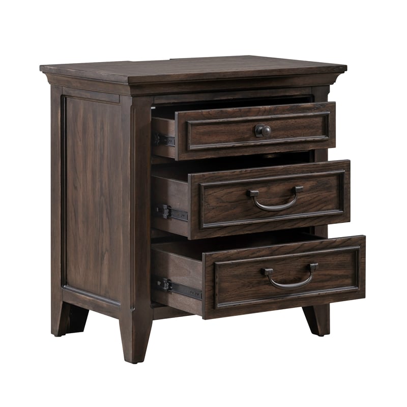 Pemberly Row Set of 4 Queen Panel Bed & Dresser & Nightstands