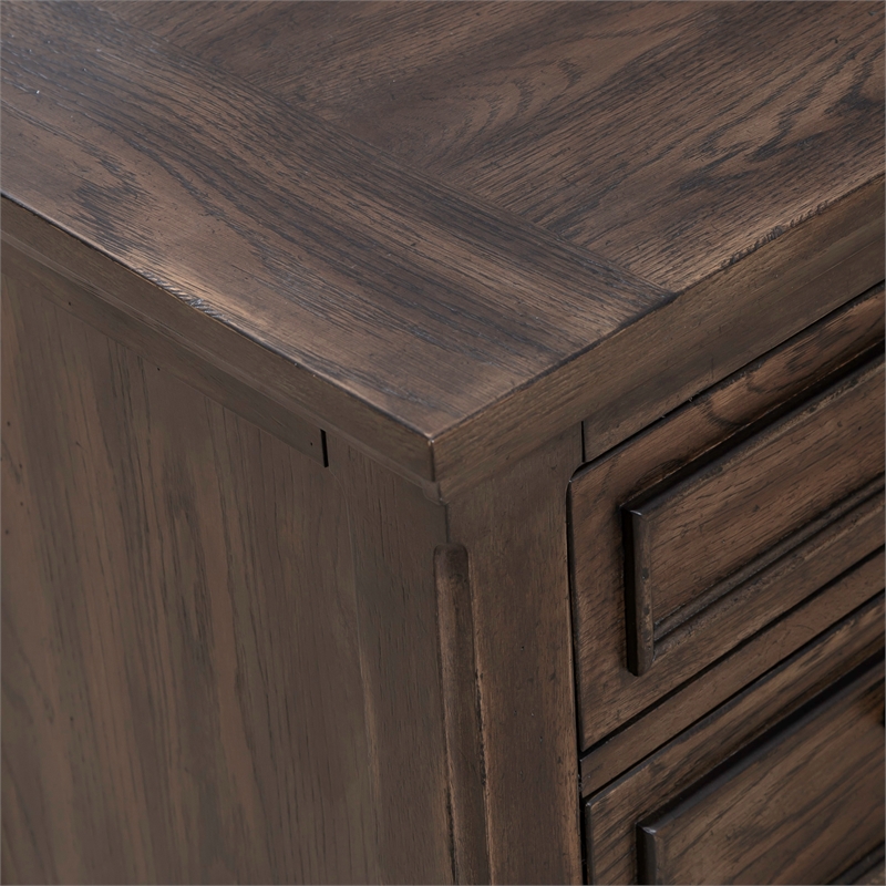 Pemberly Row Set of 4 King Panel Bed & Dresser & Nightstands w/ Charging Station