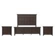 Pemberly Row Set of 3 King Panel Bed & Nightstands with Charging Station