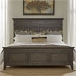 Pemberly Row Set of 3 Queen Panel Bed & Nightstands with Charging Station
