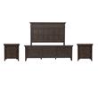 Pemberly Row Set of 3 King Panel Bed & Nightstands with Charging Station