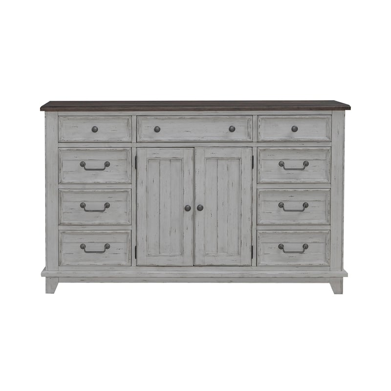 Pemberly Row Set of 4 Queen Panel Bed & & Dresser & Nightstands