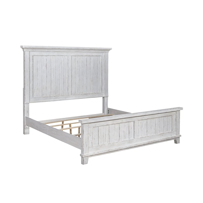 Pemberly Row Set of 3 Queen Panel Bed & Chests with Charging Station