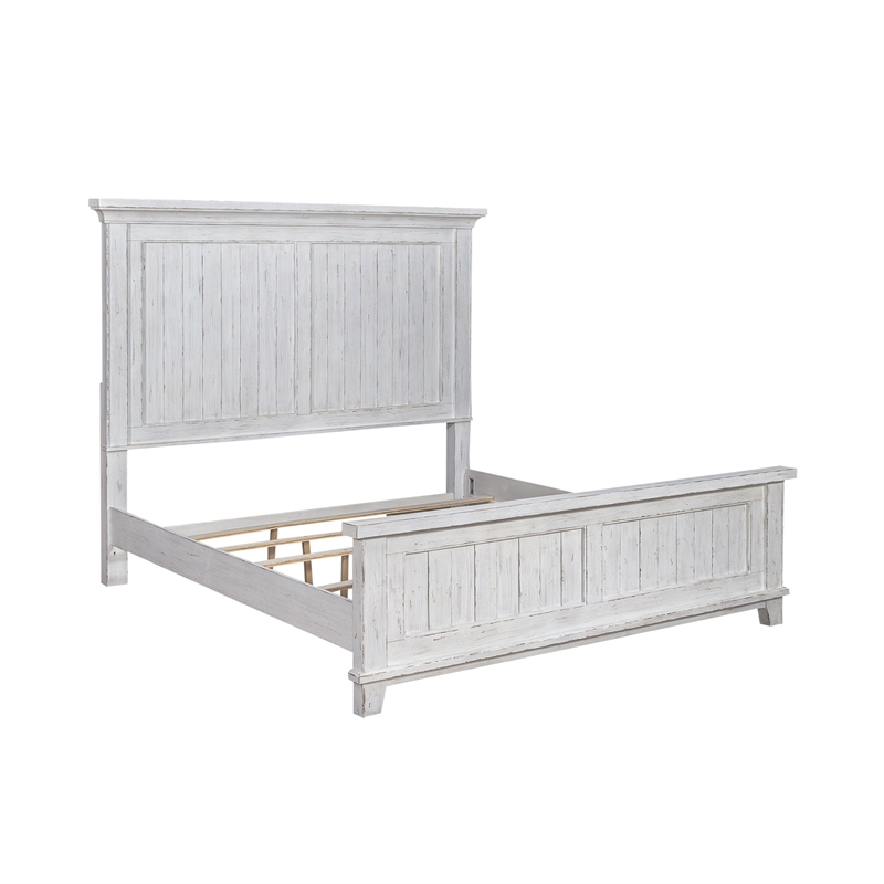 Pemberly Row Set of 3 King Panel Bed & Chests with Charging Station