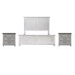 Pemberly Row Set of 3 Queen Panel Bed & Nightstands with Charging Station