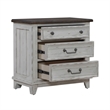 Pemberly Row Set of 3 King Panel Bed & Nightstands with Charging Station