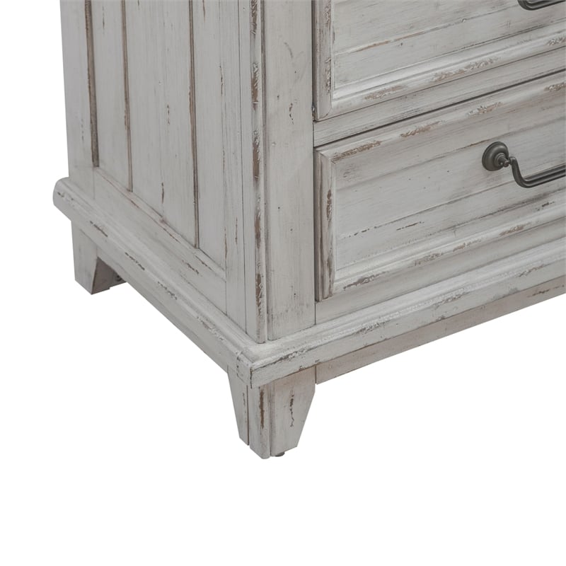 Pemberly Row Set of 3 King Panel Bed & Nightstands with Charging Station