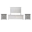 Pemberly Row Set of 3 King Panel Bed & Nightstands with Charging Station
