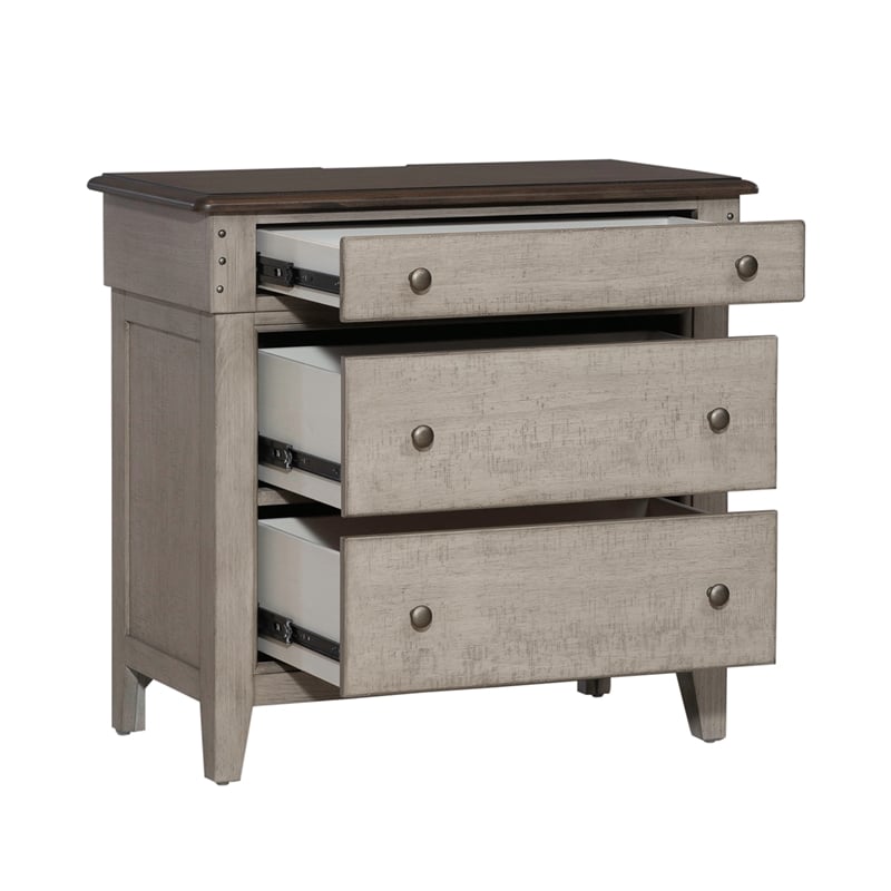 Pemberly Row Set of 3 King Panel Bed & Chests with Charging Station