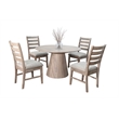Pemberly Row Modern Solid Wood Round Dining Set in Natural Finish