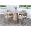 Pemberly Row Modern Solid Wood Round Dining Set in Natural Finish