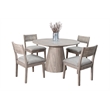 Pemberly Row Modern Solid Wood Round Dining Set in Natural Finish
