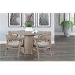 Pemberly Row Modern Solid Wood Round Dining Set in Natural Finish