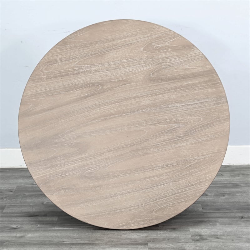 Pemberly Row Modern Solid Wood Round Dining Set in Natural Finish