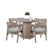 Pemberly Row Modern Solid Wood Round Dining Set in Natural Finish