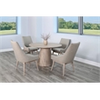 Pemberly Row Modern Solid Wood Round Dining Set in Natural Finish