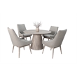 Pemberly Row Modern Solid Wood Round Dining Set in Natural Finish
