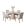 Pemberly Row Modern Solid Wood Round Dining Set in Natural Finish