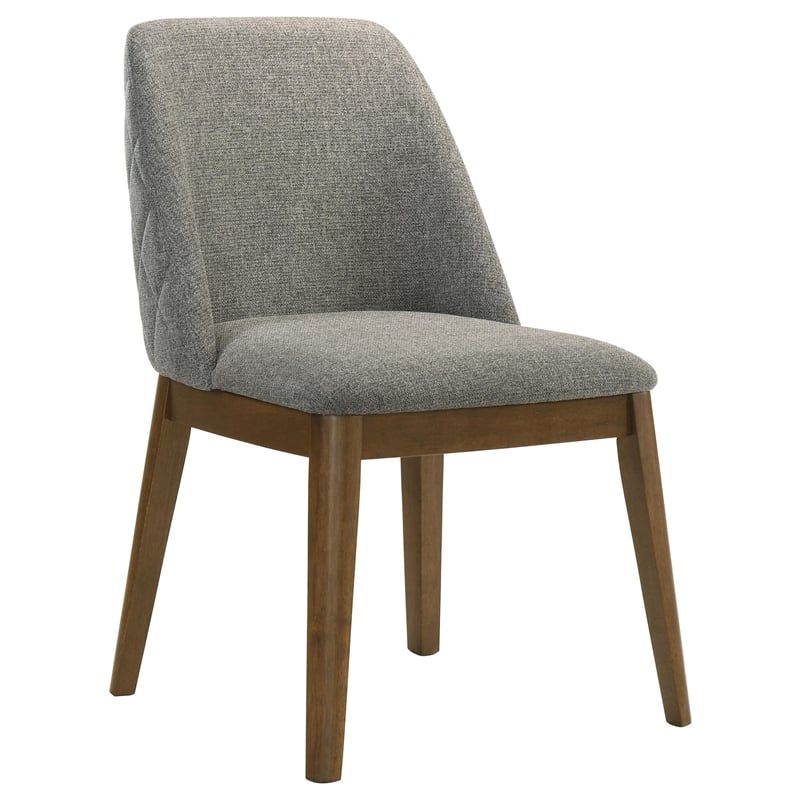Pemberly Row 5-Piece Fabric & Wood Round Dining Table Set in Gray/Dark Oak