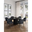 Pemberly Row 7-Piece Round Solid Wood Dining Table with 6 Dining Chairs in Black